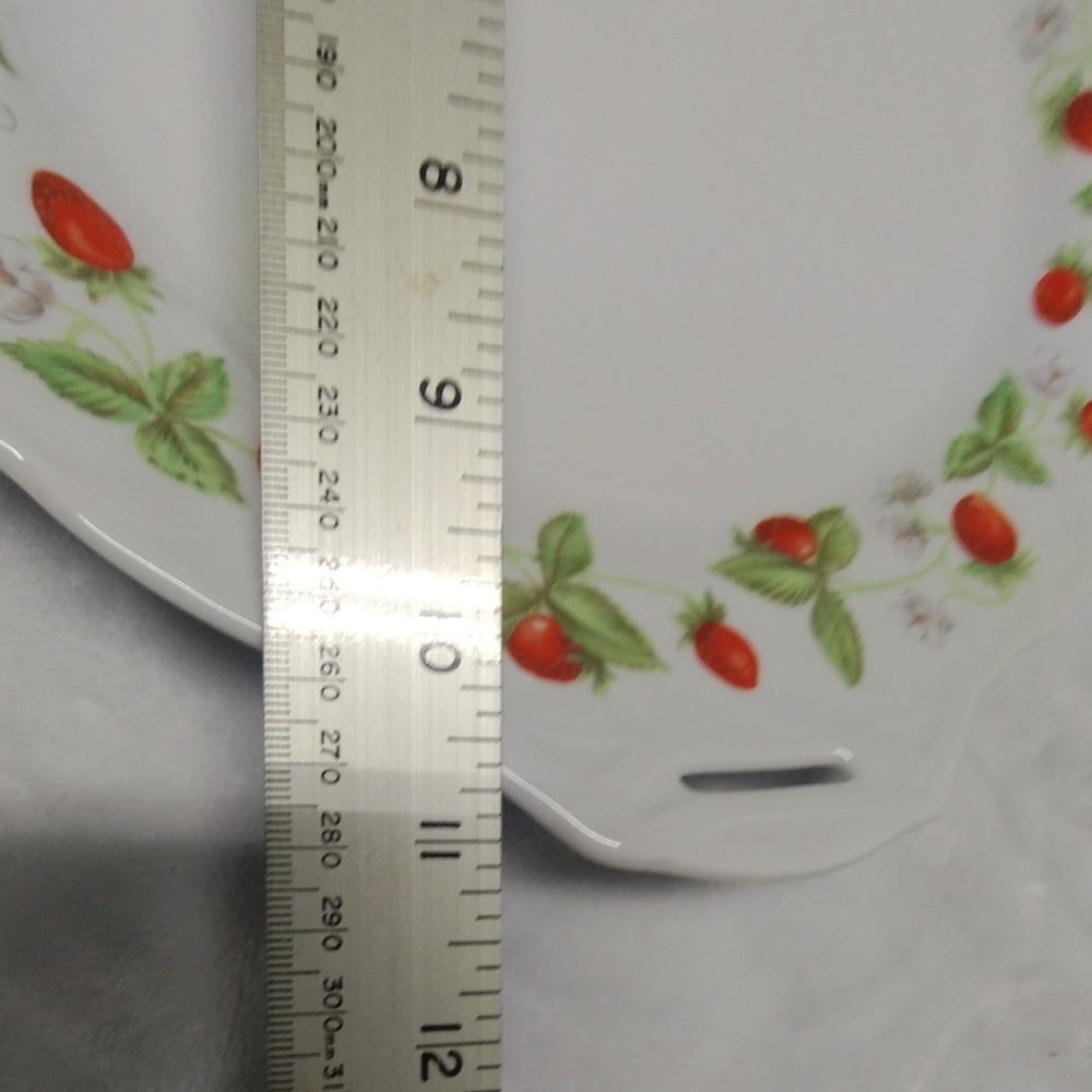 Bernardaud Limoges Fraises Strawberry Handled Cake Plate French Porcelain - Picture 12 of 13